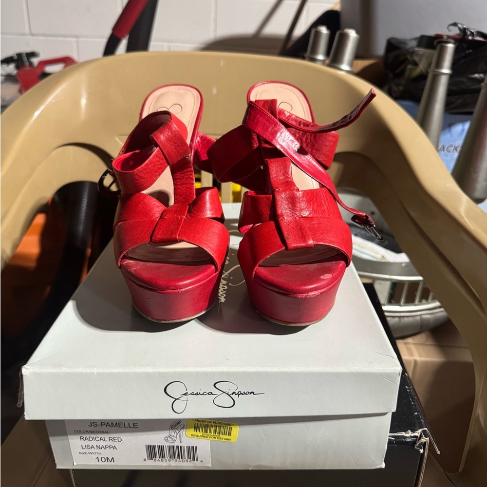 Jessica Simpson Radical Red Platform Heels